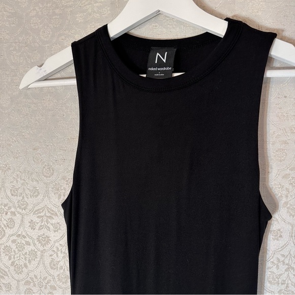 Naked Wardrobe Black Body Con Sculpting Shaping Double Lined Maxi Dress Small - Picture 4 of 10